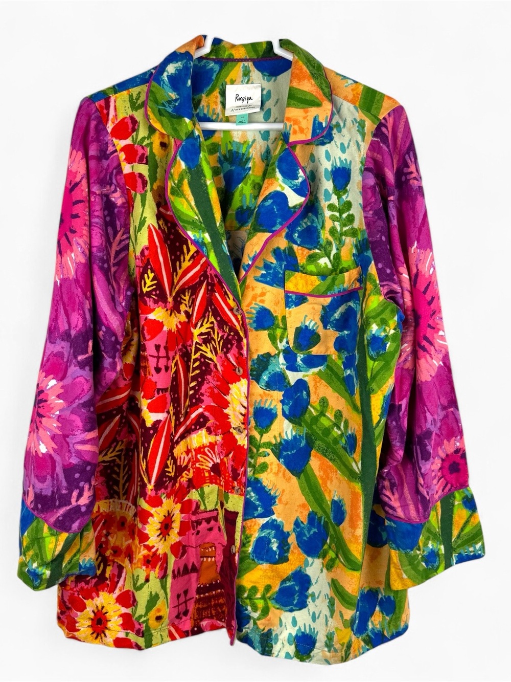 Anthropologie Roeqiya Fris Garden Bloom Flannel Pajama Top Only Colorful Size 1X